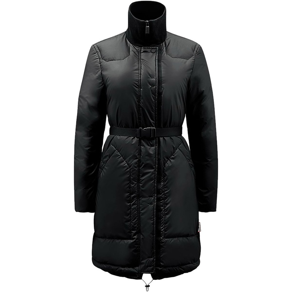 Hunter Original Rubber Touch Goose Down Black Belted Puffer Jacket Medium